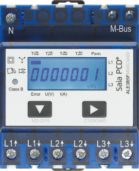 ALE3B5FM00C3A00:400V/65A Bi LCD Mbus Saia PCD(R)Energiezäh. MID-Zul.geeicht