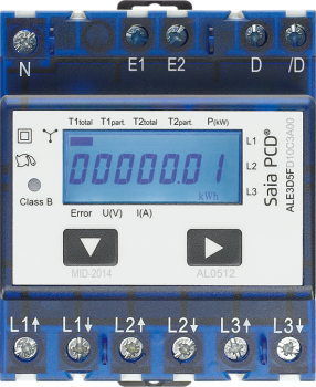 ALE3D5FD10C3A00:400V/65A UIP LCD ModBus Saia PCD(R)Energiezäh. MID-Zul.geeicht