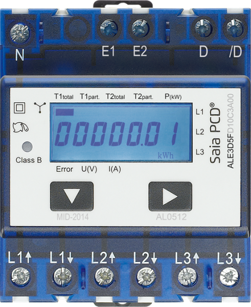 ALE3D5FD10C3A00:400V/65A UIP LCD ModBus Saia PCD(R)Energiezäh. MID-Zul.geeicht