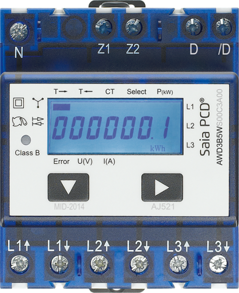 AWD3B5WS00C3A00:400V/1500A BiLCD Sbus Saia PCD(R)Wandlerzähler MID-Zul.geeicht